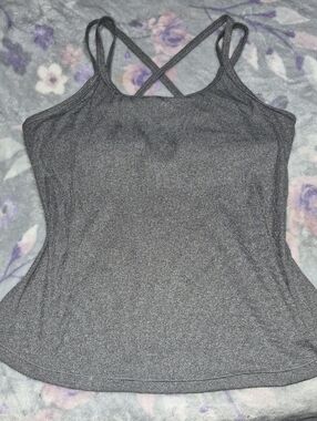 All In Motion Target Gray Crossback Camisole Tank Top